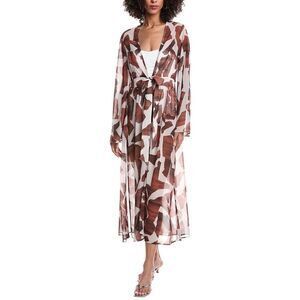 Milly Womens  Vince Chiffon Dress, Brown